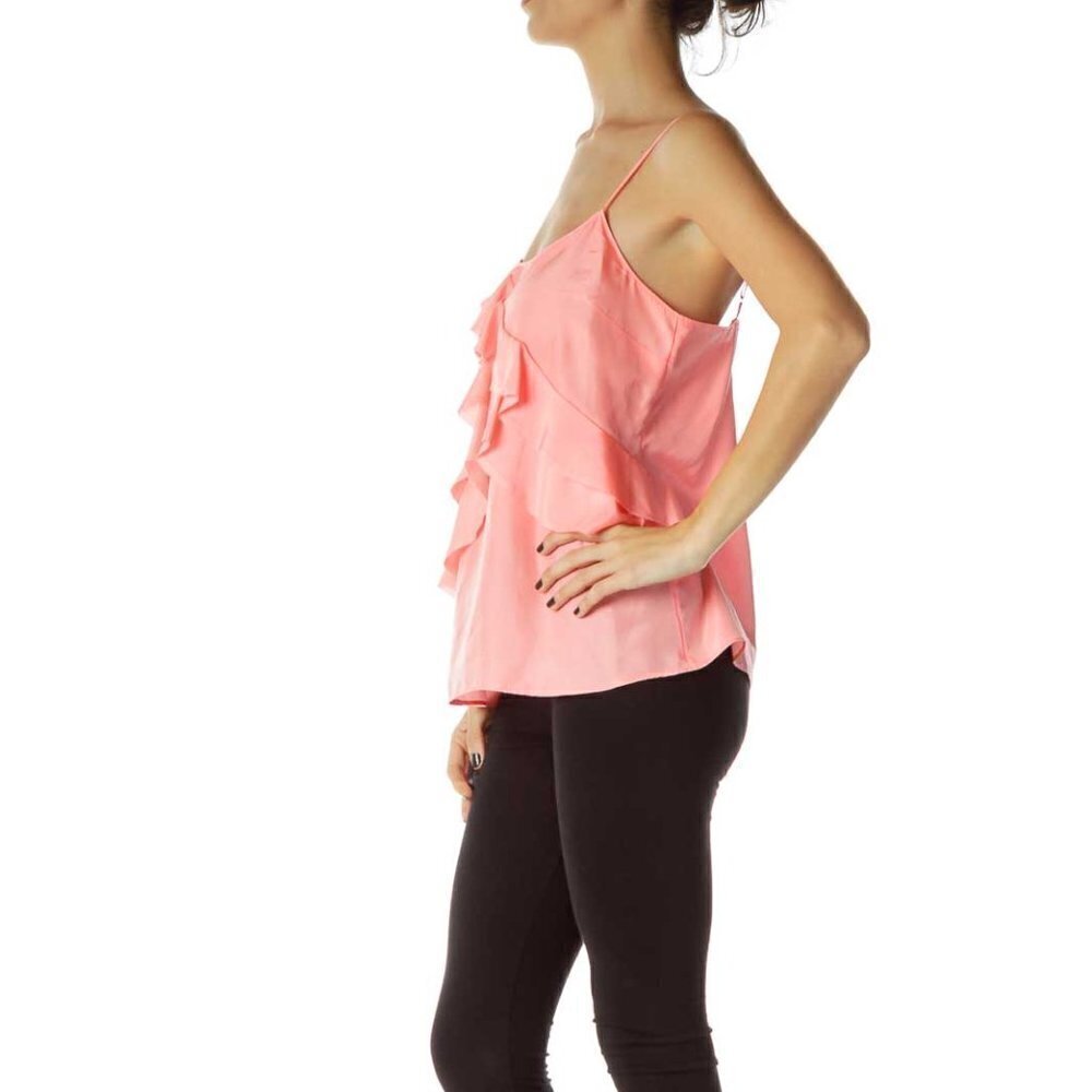 Banana Republic Pink Ruffled Silk Top - Picture 2 of 3